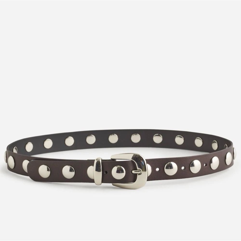 Madewell Studded Western Belt Black Leather Size Small